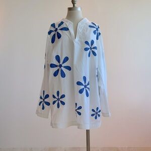 Inc Women’s Refreshing white/blue Top Sz 22w